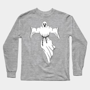 Spooky Chain-Rattling Ghost Long Sleeve T-Shirt